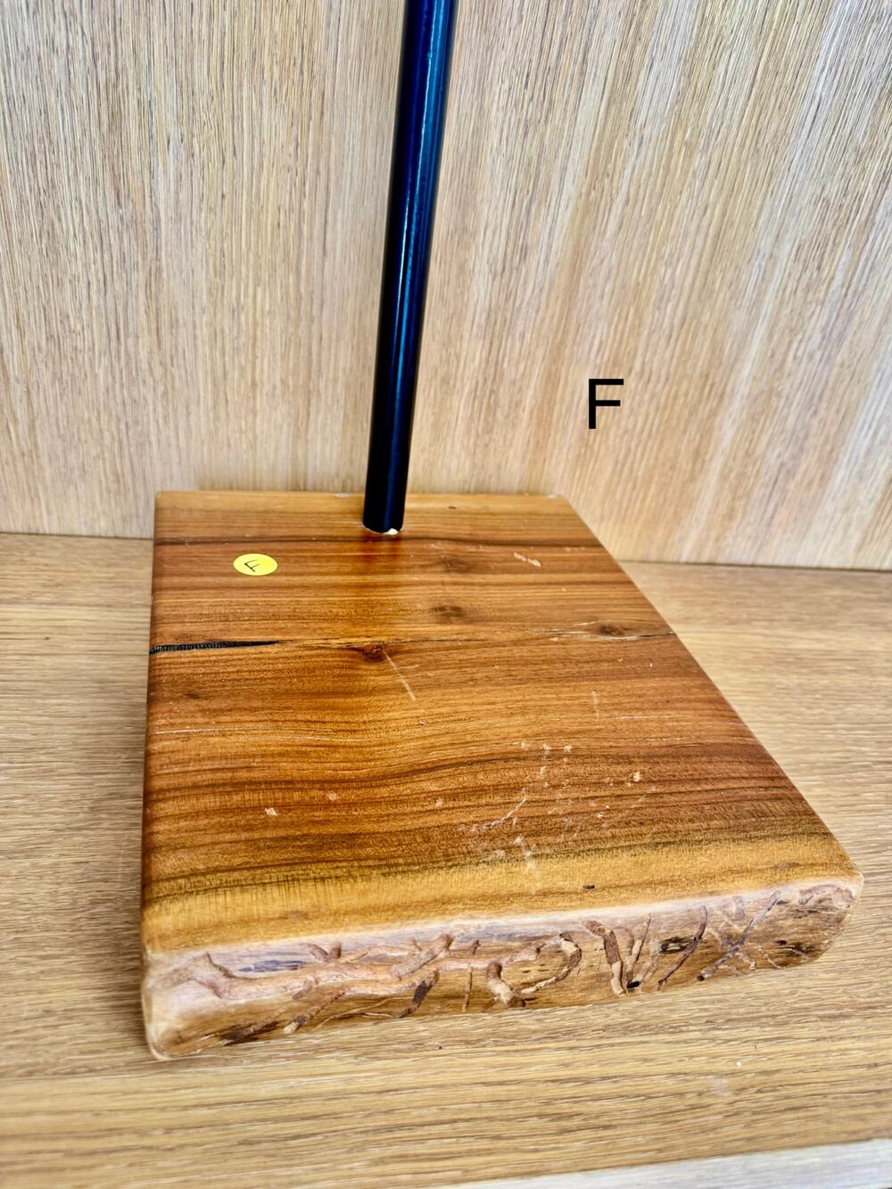 “F” Custom Steel & Wood Retail Display Stand Worm Caves– Adjustable Height